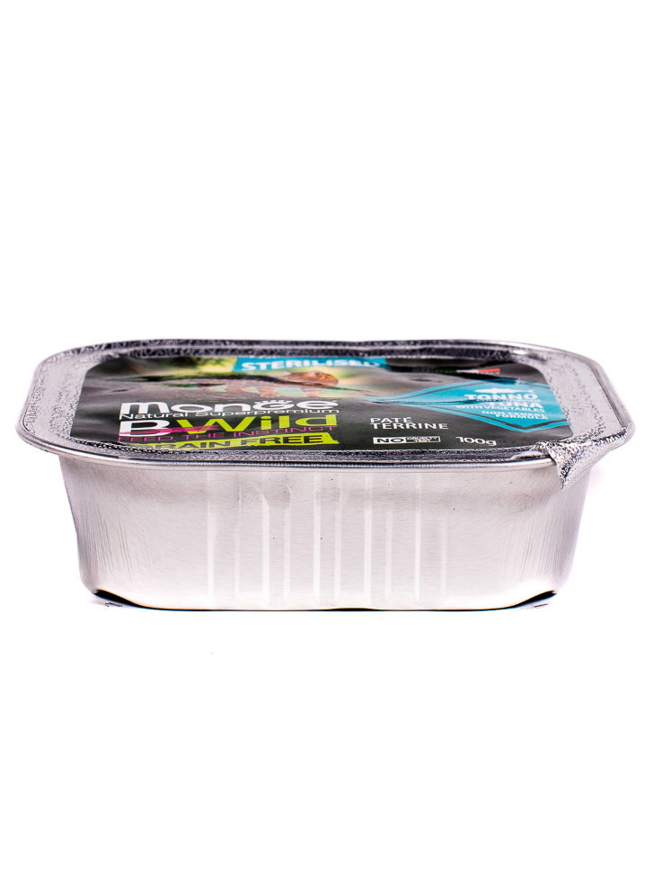 Monge Cat BWild GRAIN FREE беззерновые консервы из тунца с овощами для стерилизованных кошек 100г