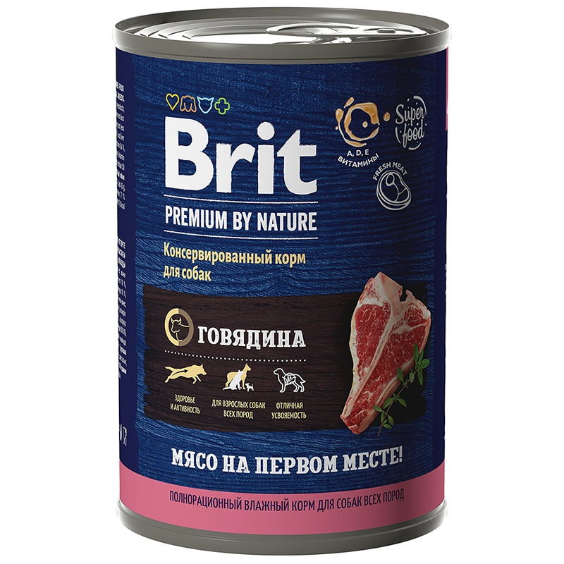 Brit Premium by Nature Кусочки с говядиной для собак 410 гр 