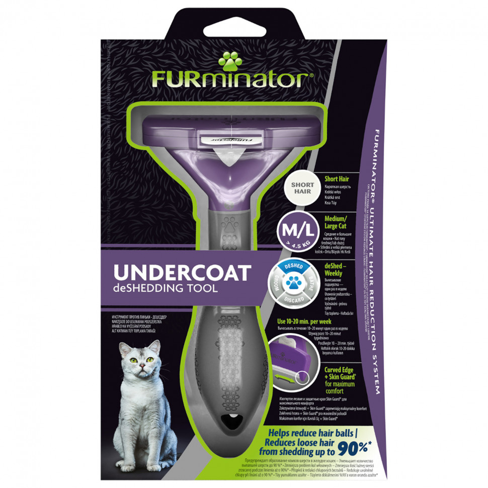 Фурминатор FURminator M/L для больших кошек c короткой шерстью