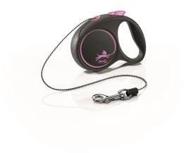 Flexi рулетка Black Design XS (до 8 кг) 3 м трос черный/розовый