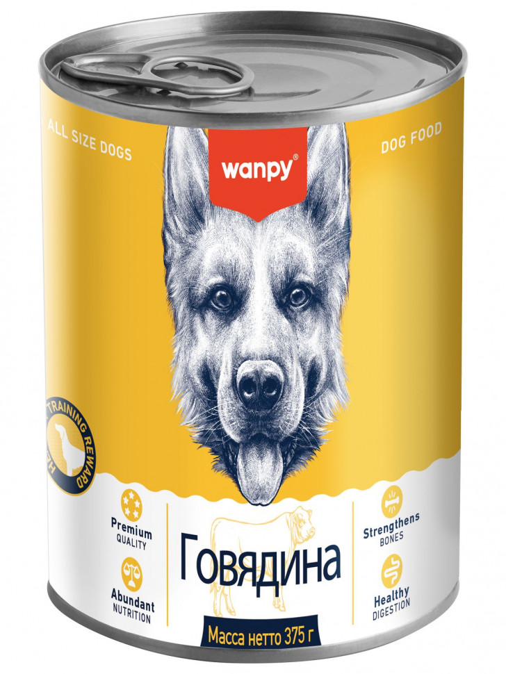 Wanpy Dog Консервы для собак из говядины, 375 г
