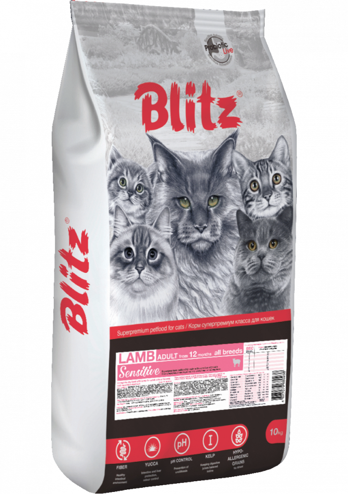Blitz Adult Корм с ягнёнком для взрослых кошек