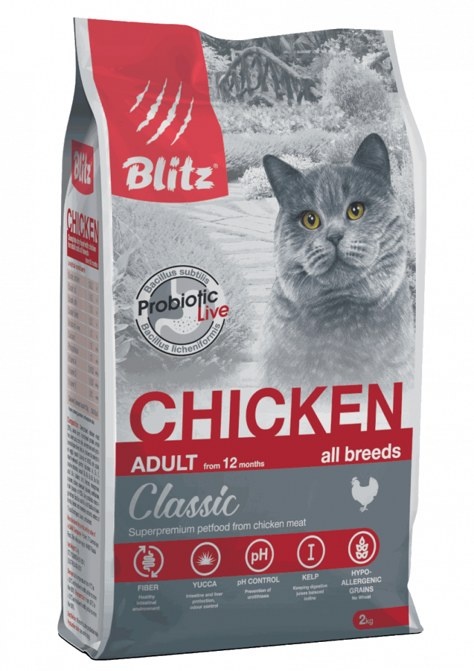 Blitz Adult Корм с курицей для взрослых кошек