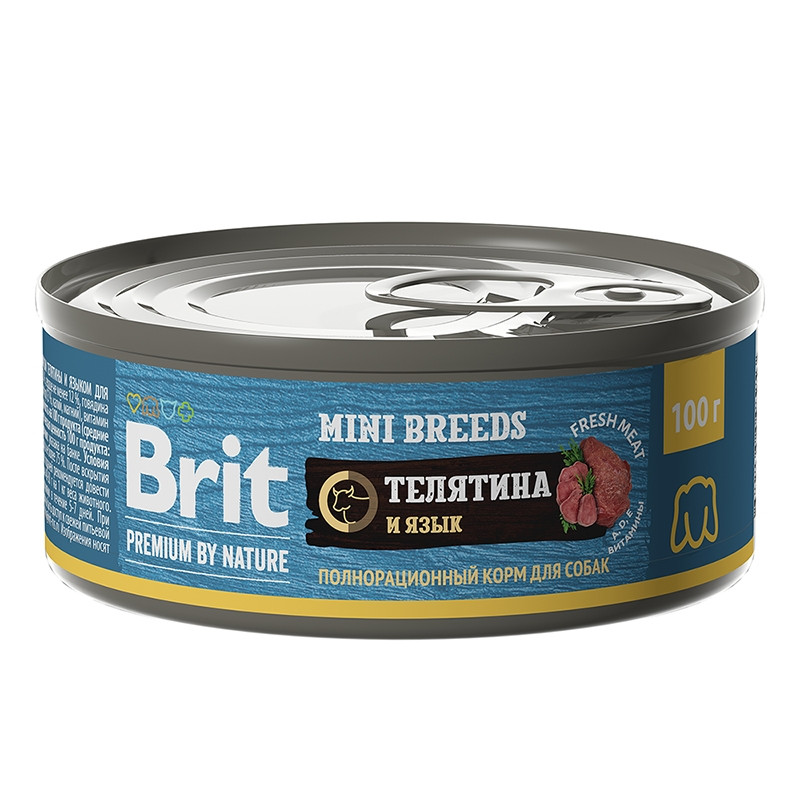 Brit Premium by Nature Кусочки с телятиной и языком для собак мелких пород 100 гр