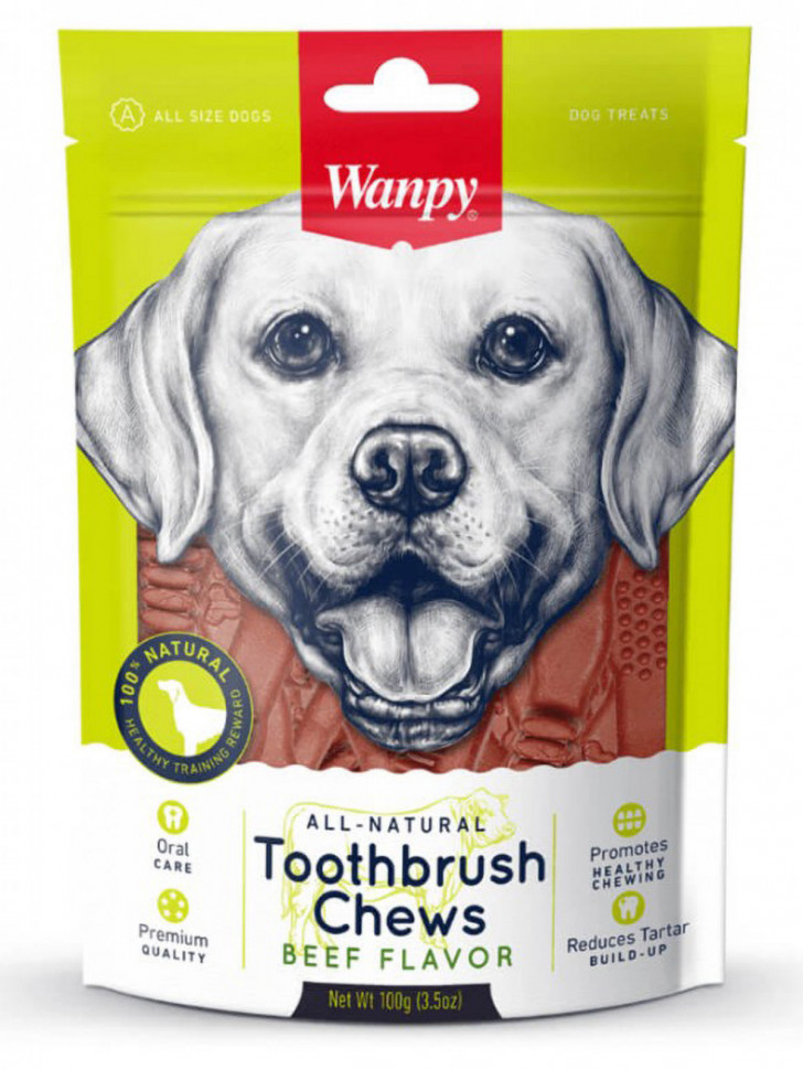 Wanpy Dog Лакомство для собак "Зубные щетки со вкусом говядины" 100 г