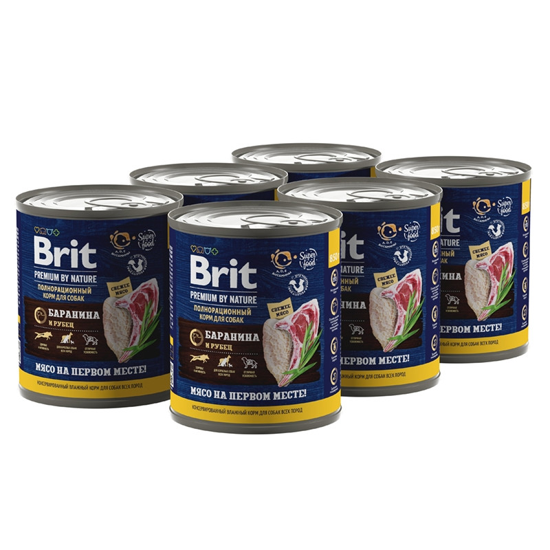 Brit Premium by Nature Кусочки с бараниной и рубцом для собак 850 гр