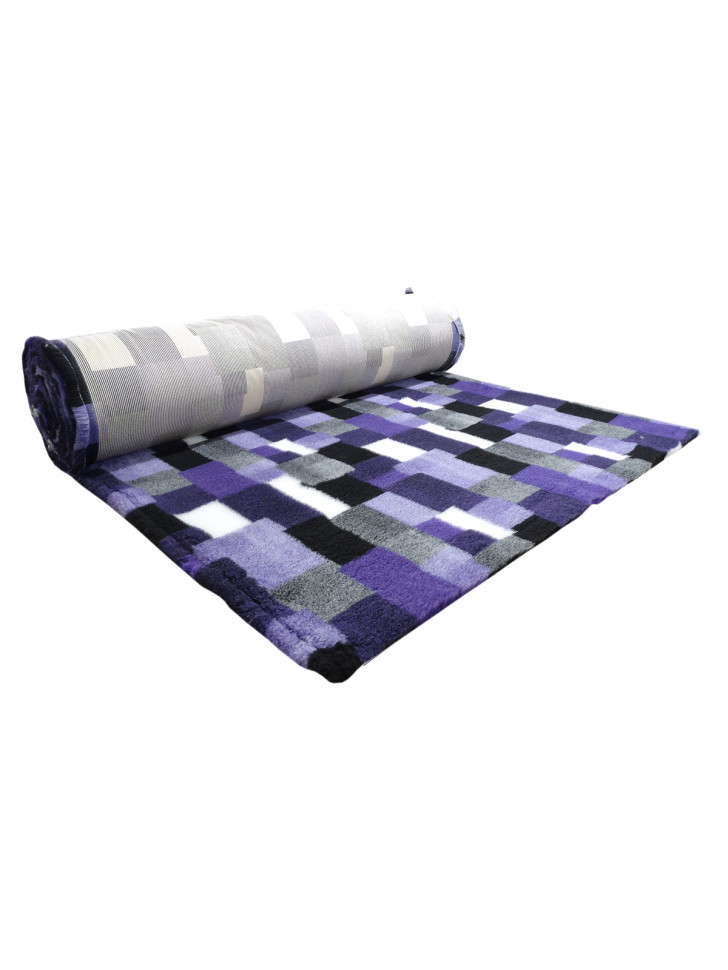 ProFleece коврик меховой В Клетку 1х1,6 м фиолетовый/угольный