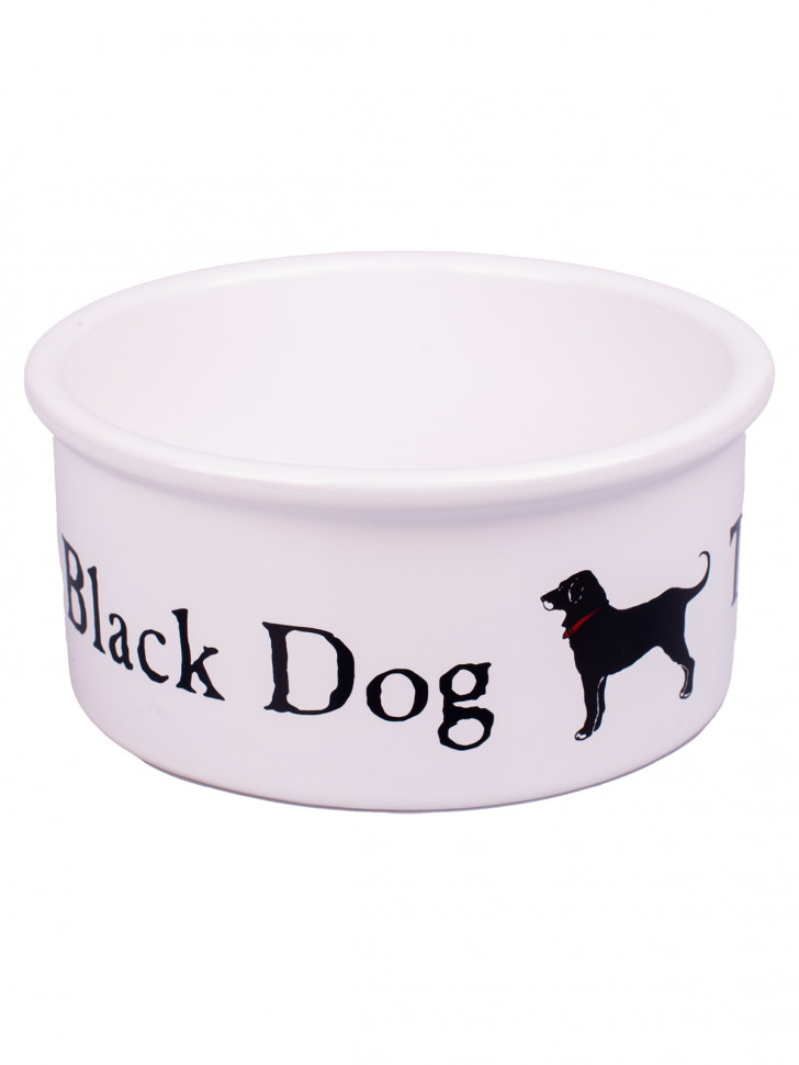 КерамикАрт миска керамическая для собак 600 мл, BLACK DOG белая