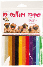 4Pups ID набор ошейников для щенков 10мм х 35 см, 12 шт разноцветные