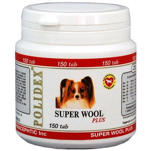 Polidex Super Wool Plus Препарат для улучшения состояния кожи и шерсти для собак