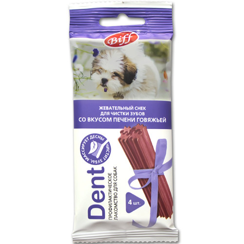 Titbit Dent Жевательный снек для чистки зубов со вкусом говяжьей печени для собак мелких пород