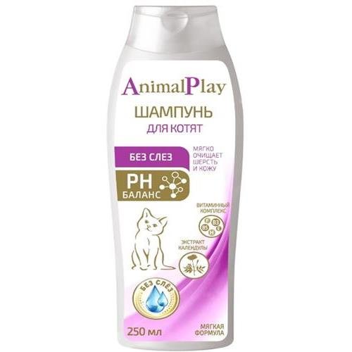 Animal Play Шампунь ''Без слез'' с витаминами и экстрактом календулы для котят 250мл 