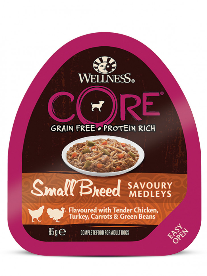 CORE SMALL BREED консервы из курицы с индейкой, морковью и зеленой фасолью для собак мелких пород 85 г