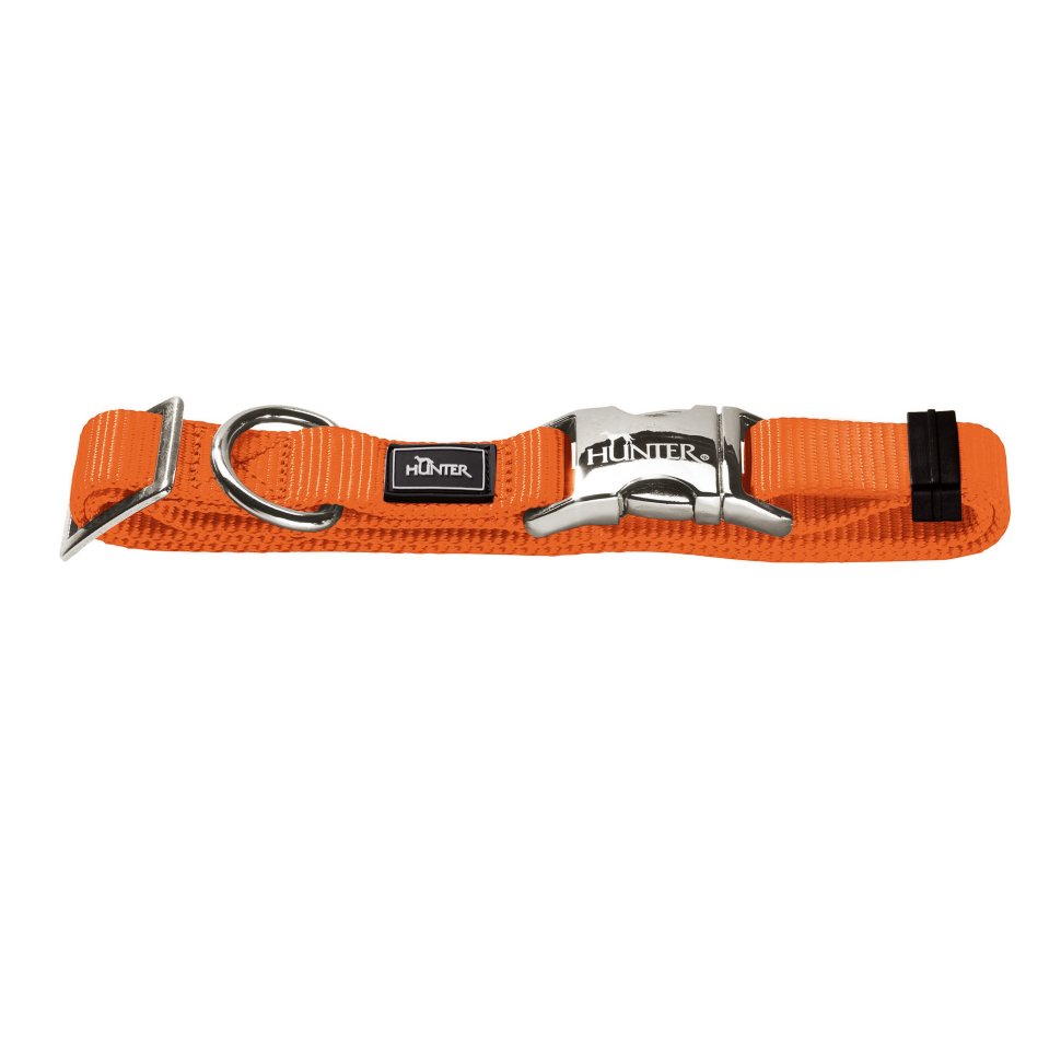 Hunter ошейник для собак ALU-Strong L (45-65 см) нейлон с металлической застежкой оранжевый