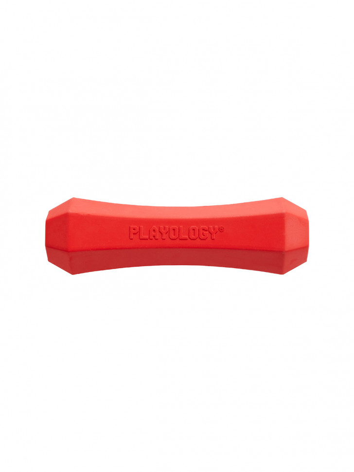 Playology жевательная палочка SQUEAKY CHEW STICK для собак средних пород с ароматом говядины, средняя, цвет красный