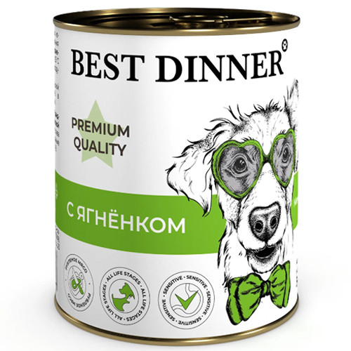 Best Dinner Premium Рубленое мясо с ягненком Меню №1 для собак и щенков 340 гр