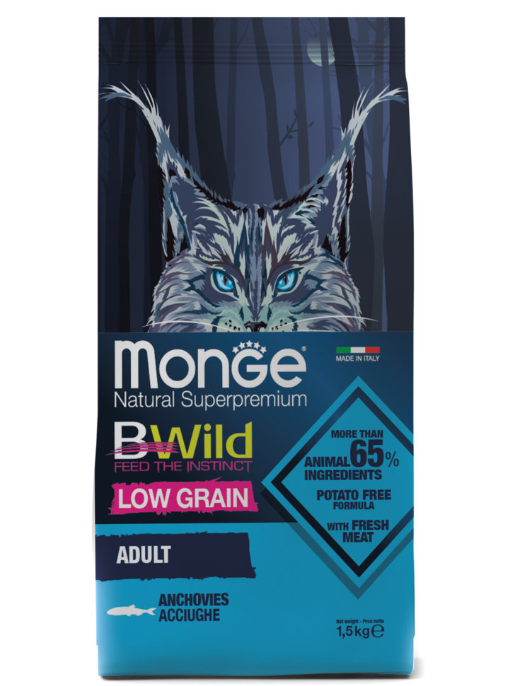 Monge Bwild Cat Anchovies корм для взрослых кошек из анчоуса