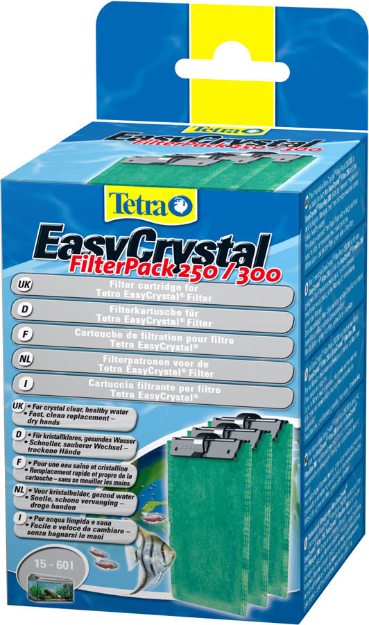 Tetra EC 250/300 фильтрующие картриджи без угля для внутренних фильтров EasyCrystal 250/300 3 шт.
