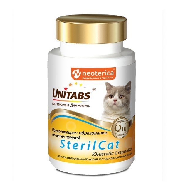 Unitabs Витамины SterilCat с Q10 для кошек 120 таб. 