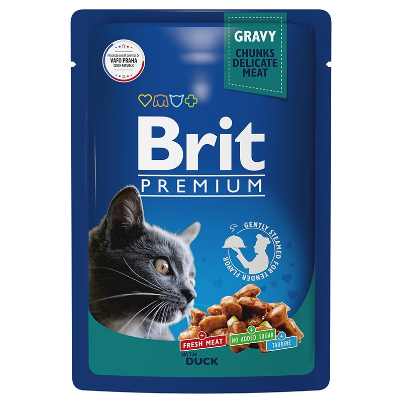Brit Premium Gravy Кусочки с уткой в соусе для кошек 85 гр