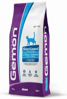 Gemon Cat Sterilized для стерилизованных кошек, с тунцом и лососем 10 кг