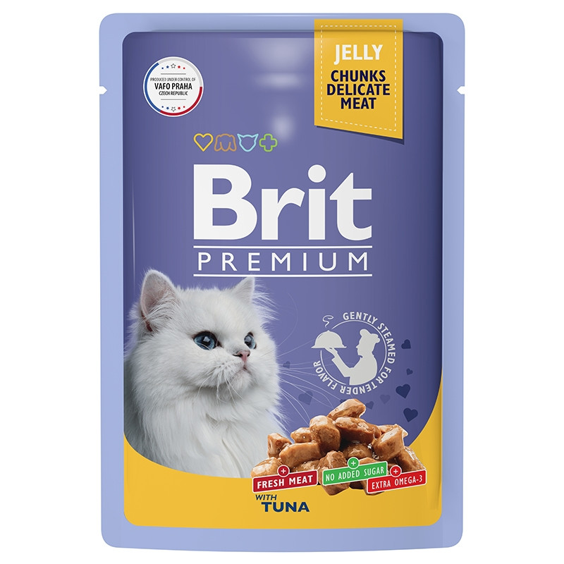 Brit Premium Jelly Кусочки с тунцом в желе для кошек 85 гр