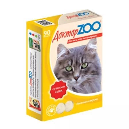Доктор ZOO Витамины для кошек Сыр 90таб 