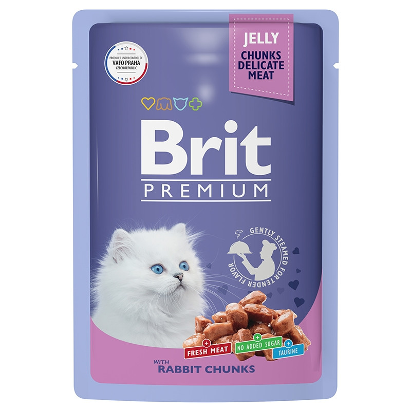 Brit Premium Кусочки с кроликом в желе для котят 85 гр