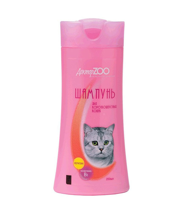Доктор ZOO Шампунь для кошек Короткошерстных 250мл
