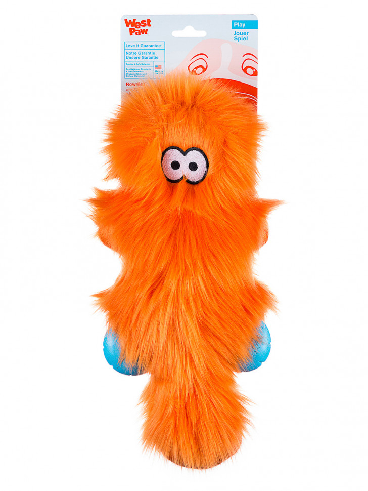 West Paw Zogoflex Rowdies игрушка плюшевая для собак Sanders 17 см оранжевая